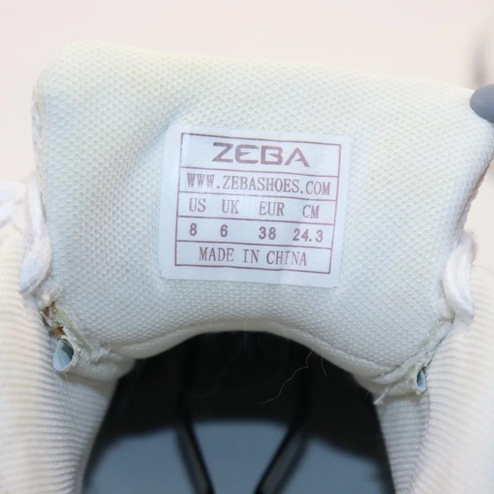 Zeba Hands-Free Sneakers 8‎ Gray White Womens Walking Shoes Slip On 04329